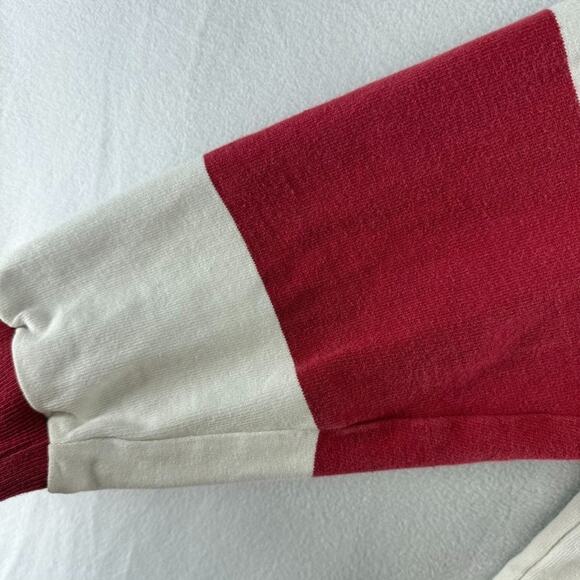 Vintage Oneonta State Rugby Shirt mens Small Red White Hooded Thick Heavy Cotton - Picture 4 of 11